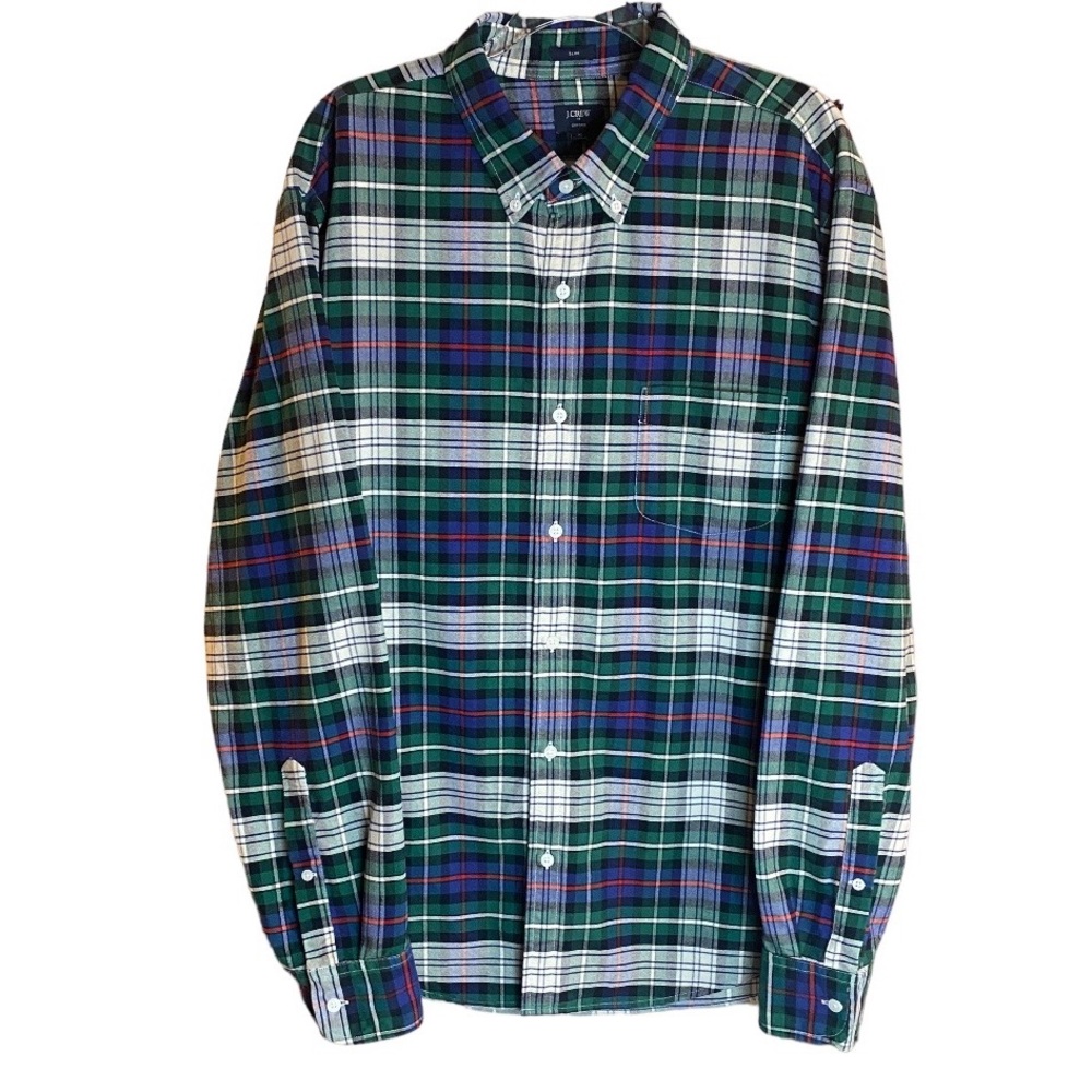 J. Crew Oxford Plaid Button Down Shirt